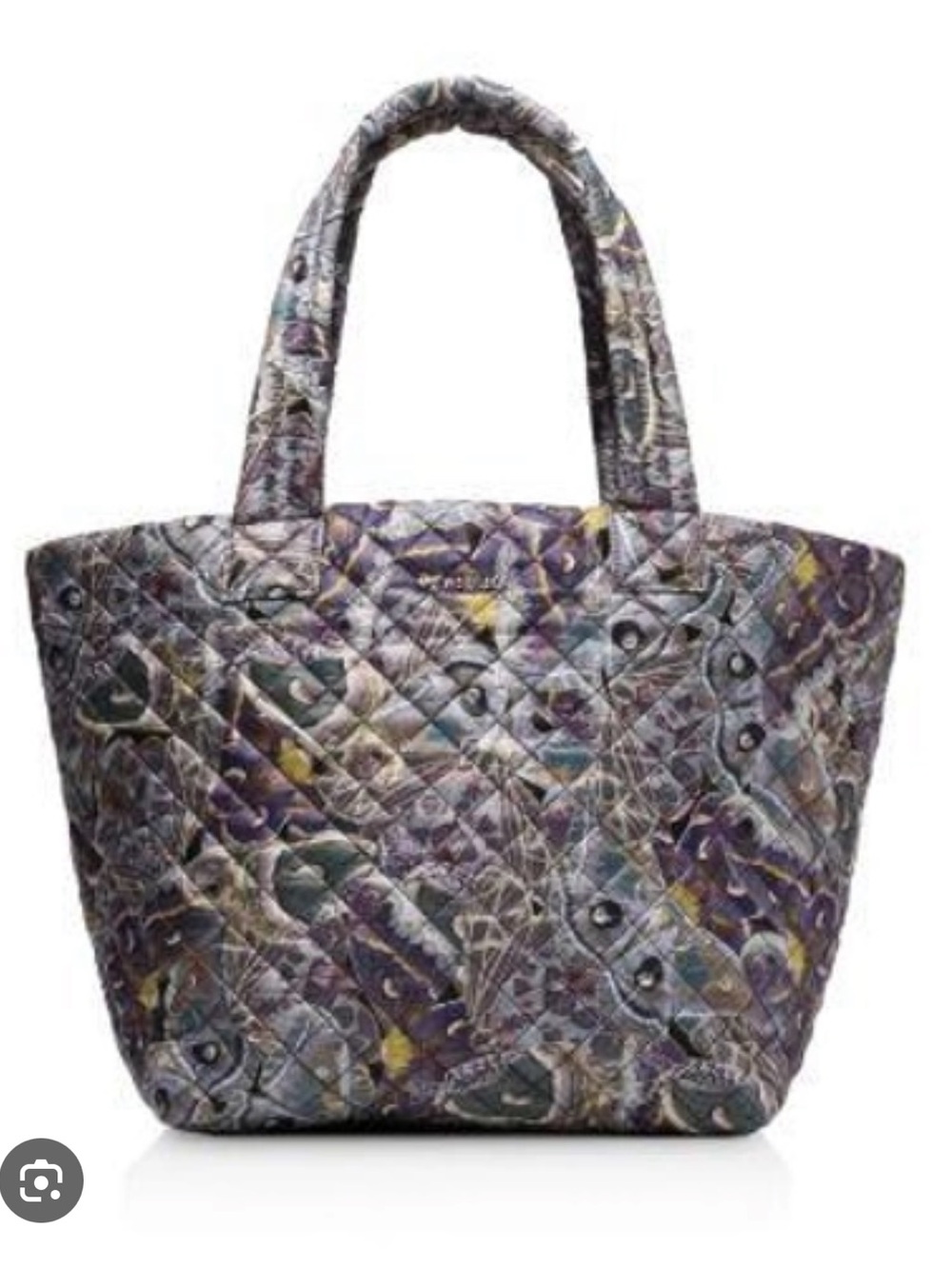 MZ Wallace Quilted Metro Small Tote - Purple Multi Butterfly Print